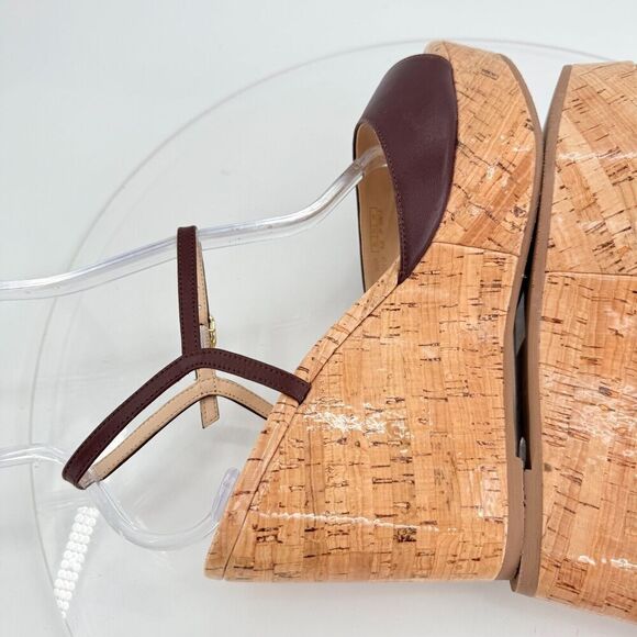 Stuart Weitzman Palmina Womens 8.5B Leather Platform Wedge Heel Sandals Brown - Picture 10 of 16